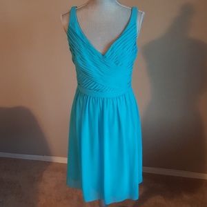 David's Bridal teal bridesmaid dress